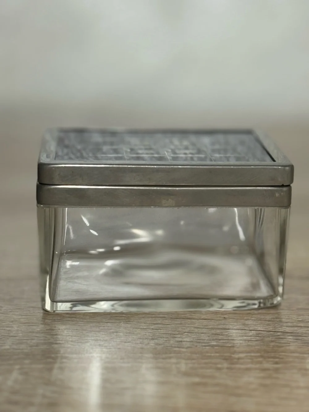 Vintage German Glass Jewelry Box Starburst Lid Trinket Box